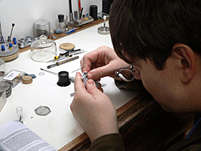 The hands of a future watchmaker? Time will only tell, but Michael Bowers thinks Matt Moore has what it takes to work in the field.