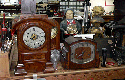 Clock department at Bowers Watch & Clock Repair